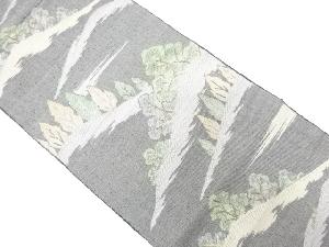 遠山に樹木模様織り出し紬名古屋帯